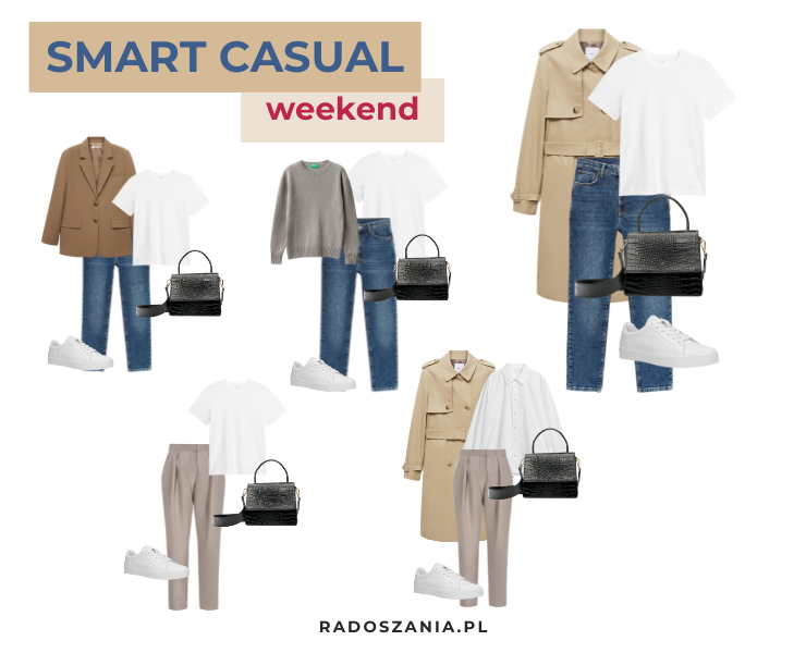Stylizacje na weekend – swobodne i stylowe zestawy, łączące wygodę z modnym wyglądem, idealne na relaks i spotkania.