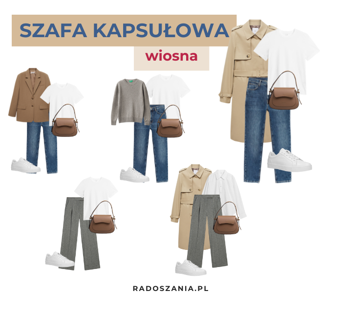 Stylizacja z białą koszulą i dżinsami — ponadczasowe elementy garderoby. Szafa kapsułowa na wiosnę