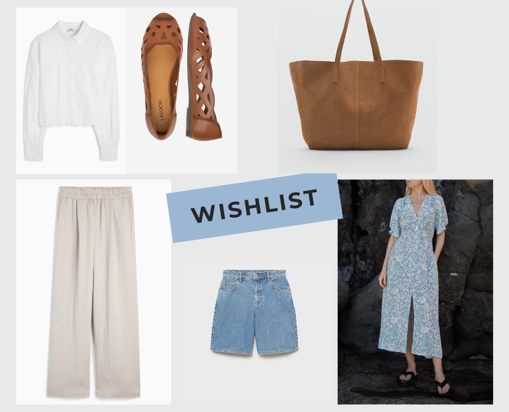 Stylowe dodatki i ubrania obok listy zakupów – idealna wishlist na nowy sezon.